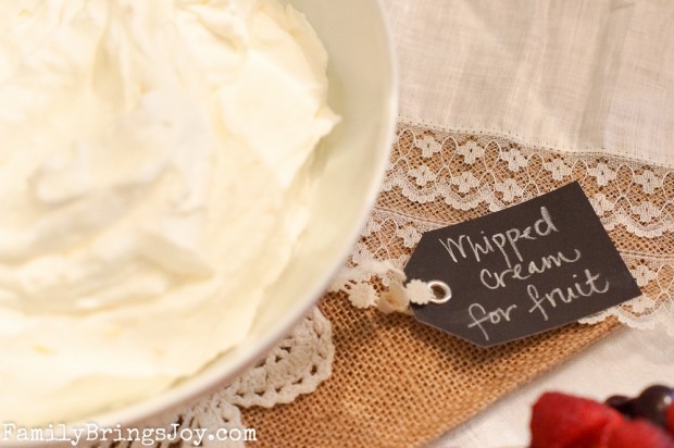 chalkboard tags whipped cream
