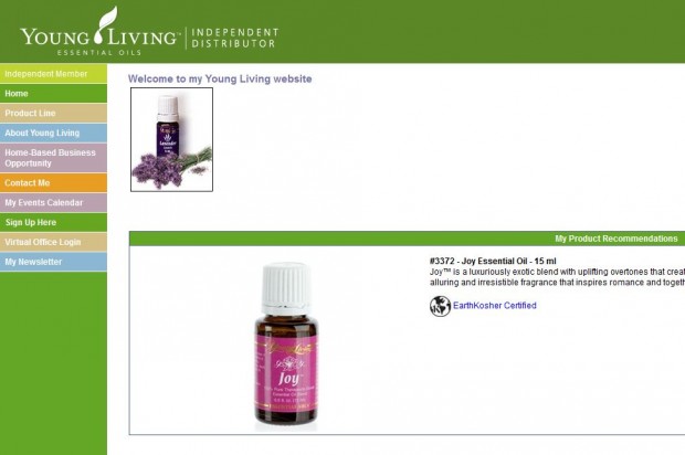 young living desktop opening page