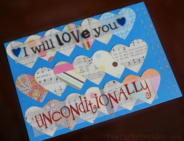 unconditionally homemade valentines card