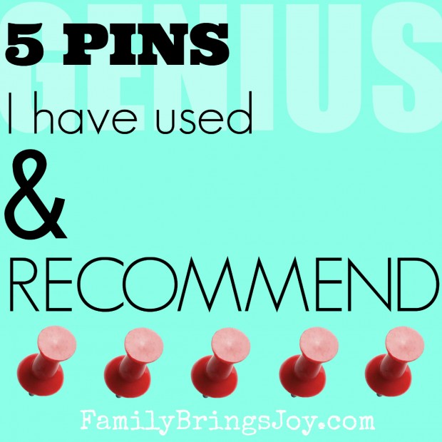 5 genius pins I've used and recommend from familybringsjoy.com