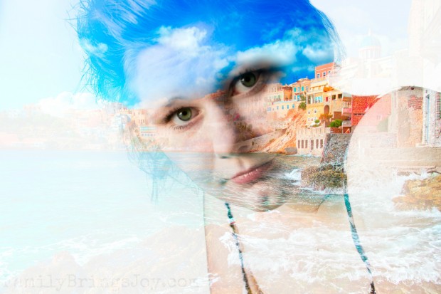 Daughter created this double exposure of herself.